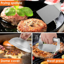 Smashed Burger Kit - Burger Press and Metal Spatula for Flat Top Grill Cooking, Perfect Hamburger Patty Maker