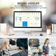 2.4G Draadloze Muis Ergonomische Muis Jiggler Mouse Mover LED Oplaadbare Stille Muis USB Optische Muizen