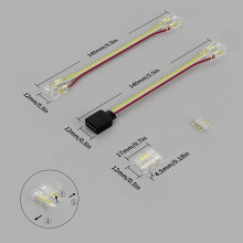 10-Mm-AnschlüSse für CCT Abstimmbare COB-LED-Streifenlicht 3-Poliges LöTfreies AnschlussverläNgerungs-Verbindungskit