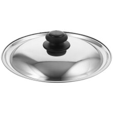 ronde pan van roestvrij staal met voor in de keuken