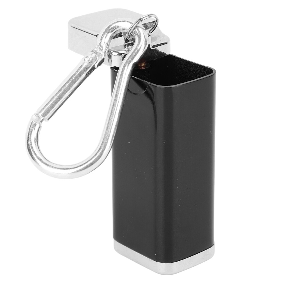 Portable Mini Cuboid Aluminum Alloy Ashtray With Lid, 42G Black 5071388635448