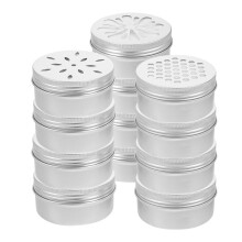 12 Unidades Latas Metálicas 80G Alumínio Com Tampa Para Armazenamento