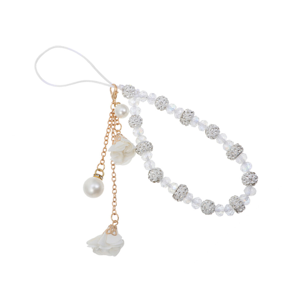 Flower Phone Charm Strap Glass Beads Mobile Straps Wrist Lanyard 3373568095816