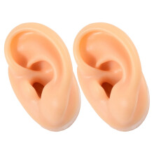 2Pcs Modelos De Orelhas De Silicone Para Prática De Piercing