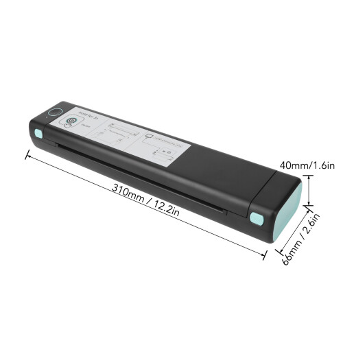 M08F A4 Tattoo Printer 310x66x40 2Ah BlackGreen 1