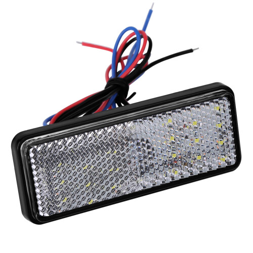 Universal Rectangle LED Tail Brake Light for Motorcycle, 12V, White 1