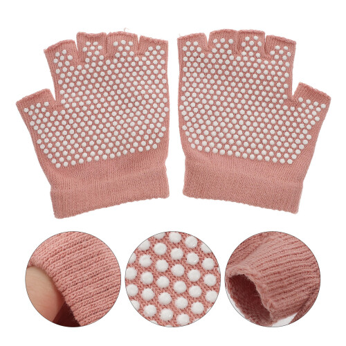 1 Par Skonsamma Halvfinger Vantar Stickat Material Antislip 2