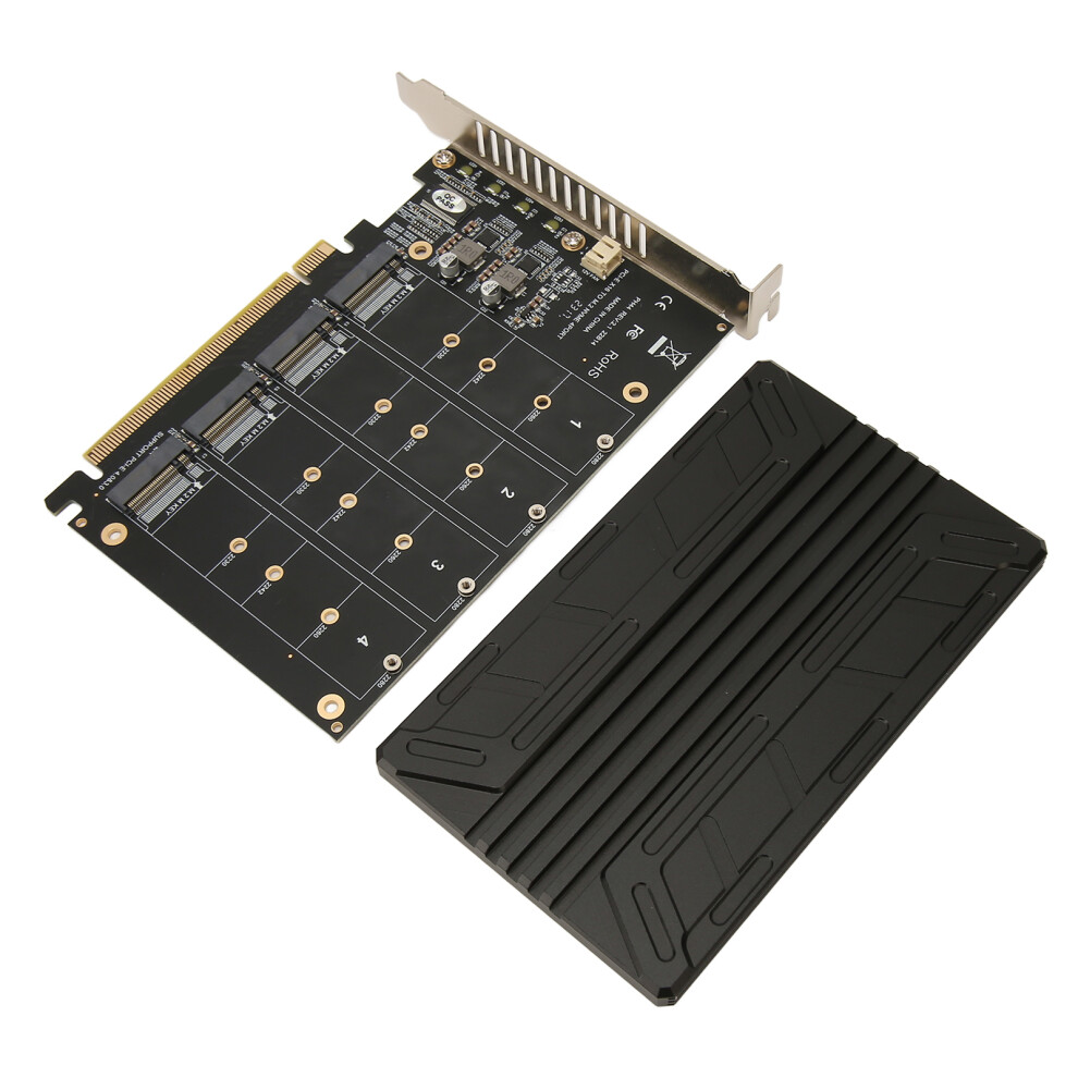 Quad M.2 Nvme To Pcie 4.0 Adapter, 4X32gbps, Aluminum Alloy 6911388640792