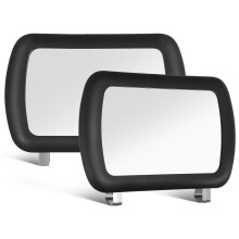 2Stk Klare Visier Spiegel Auto Vanity Spiegel Aus ABS, Schwarz, Clip