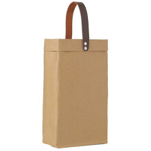 Khaki Weinflaschentasche Aus Kraftpapier Mit Verstärktem Griff