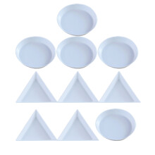 10St Palette Set Plastic, Waterverf Trays Rond En Driehoekig