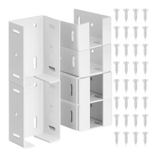 Soporte de Valla de Acero al Carbono Resistente con Tornillos para Panel de Valla de Vinilo a Poste, Kit de Soporte de Riel de ConexióN, 4 Piezas,