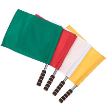 4Pièces Drapeaux Arbitre Multicolores Tissu Manche Éponge