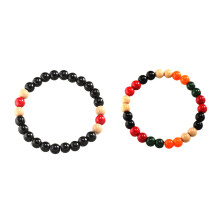 Männer 8mm Bunte Steinperlen Armband Elastisch Naturstein Yoga
