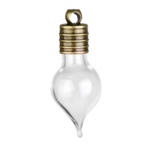 10 tropfenförmige Mini-Glas-Wunschflaschen, klar