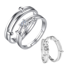 2Stk Paar Zeigefinger Ring Einfacher Silberner Schmuck Für Frauen Männer
