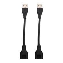 2Stk Smartwatch Ladegerät USB Dock Kunststoff Schwarz Tragbar
