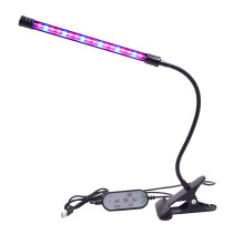 9W 5V LED Pflanzenleuchte Mit Rot Blau Licht, Verstellbarer Schwanenhals