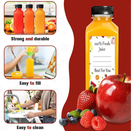 12pcs Reusable Juice Bottles with Brush & Funnel 2