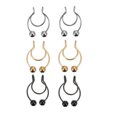 6 Anelli Finti a Forma di Corno di Cervo Cerchietti Nasali Eleganti