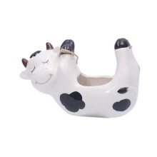 Cute Cow Hanging Ceramic Planter for Succulents and Indoor Plants with Long Cord Durable Design