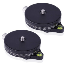 2X Camera Pan Base with Arca Swiss Style Plate, 0.95cm Screw Aluminum Panoramic  Tripod  with Bubble Level