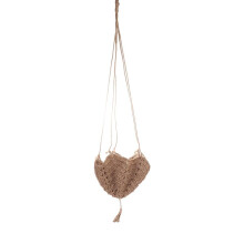 Handmade Rope Hanging Planter Basket with Adjustable Length, Boho Macrame Design for Indoor Outdoor Plants