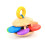 Sunflower-Shaped Solid Wood Baby Rattle - Colorful 12