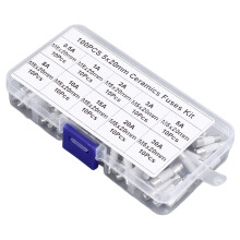 100PCS 5x20mm Ceramic Tube Fuses Assortment Kit 250V 0.5A-30A Multi-Purpose