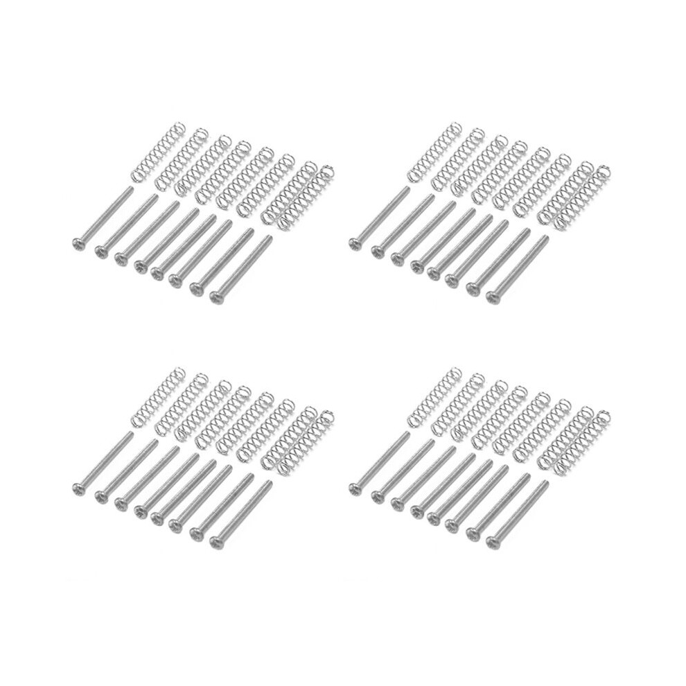 32 Pcs M2.5x32mm Electric Guitar Humbucker Pickups Adjust Height Screw And Spring - Pitch 0.4Mm - Silver 6031213695664