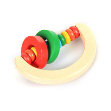 Bunter Holz-Krabbelschein für Babys – Leicht zu greifen, 11 cm Rasselspielzeug