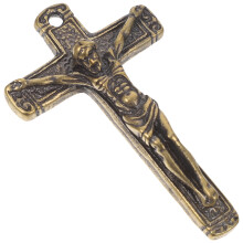 Colgante Cruz Jesús Retro En Cobre Dorado Para Llaves Y Bolsa