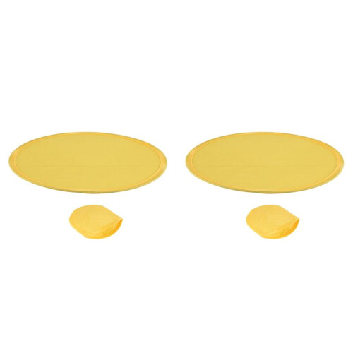 2X Foldable Round Fan-Yellow