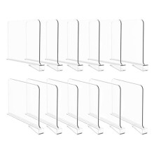12Pcs Shelf Dividers for Closet Organization, Closet Shelf Organizer Closet Separator for Shelves Clear Shelf Dividers
