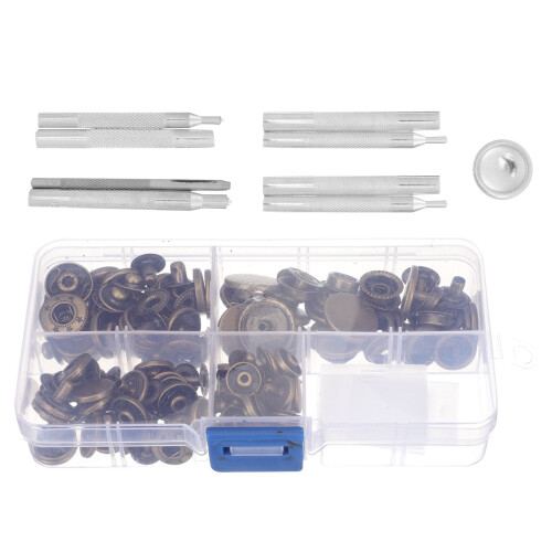 40Ensembles Kit Rivets Et Boutons Pour Cuir Robuste Usage Bricolage