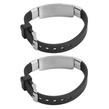 2 pezzi braccialetti ionici per sollievo dallo stress, in acciaio e silicone, bracciale per il comfort del corpo