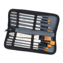 10Pcs Oil Paint Brushes Gold Nylon Wood Handle