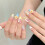 (L) Star Almond False Nails - 10PCS Reusable 8