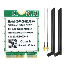 RTL8922AE WiFi7 Card 2.4G/5G/6G Tri-Band Wireless Network Card 6338Mbps 5.4 M.2 for Win10/Win11