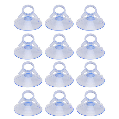24Pcs Transparent Fish Tank Fixed Suction Cups Durable PVC Pull Ring