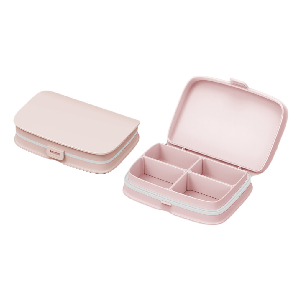 Artibetter Pink 1Pc Portable Pill Box With Medicine Splitter For Travel