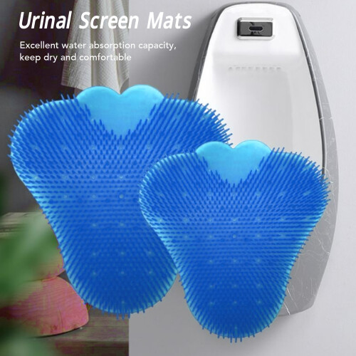 10 Pcs Blue Rubber Urinal Splash Mats, Deodorizer for Men Bathroom 2