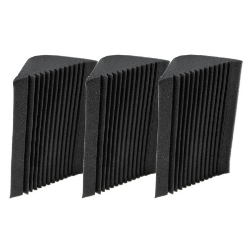 9Pièces Plaques Mousse Acoustique Noire Angle Pour Isolation Sonore