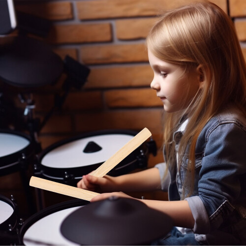 Schlagzeugsticks Khaki Holz Robust Für Rhythmus & 2