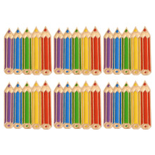 6Pcs Alloy Cartoon Pencil Brooches Decorative Lapel Pins Jewelry
