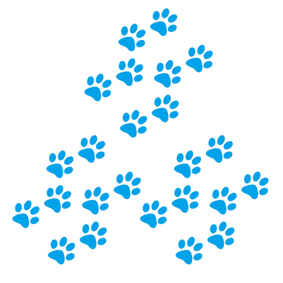 24Pcs Pvc Cat Footprint Car Sticker Car Body Decoration Decals Blue 3293102725934