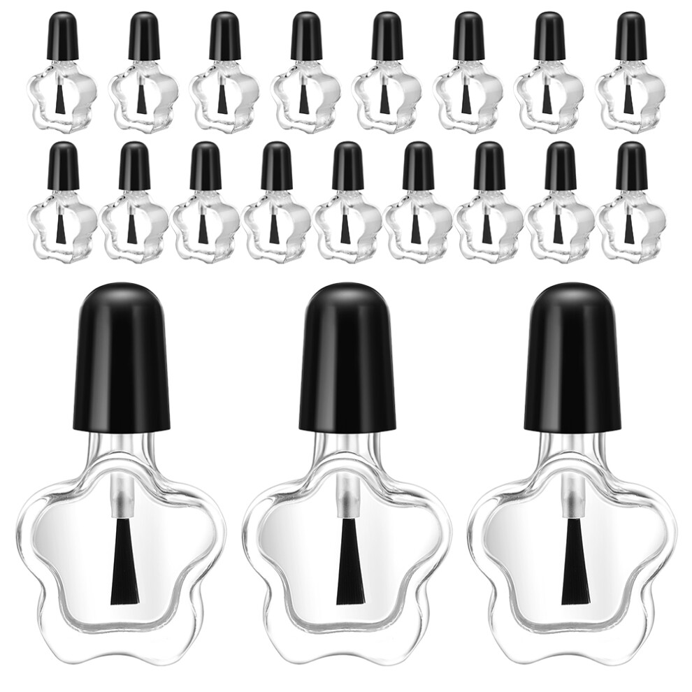 Aboofan 20Pcs 5Ml Transparent Glass Nail Polish Bottles Star-Shaped Refillable