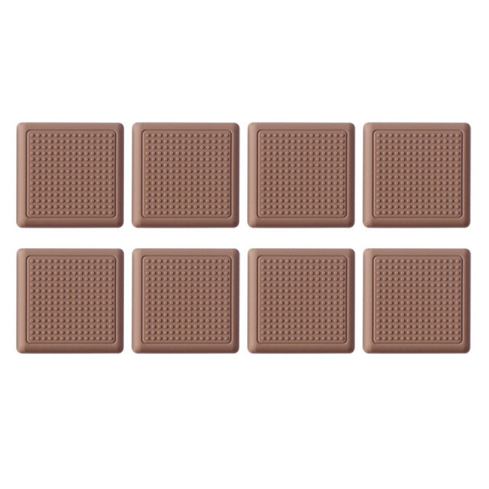 8Pcs Durable Silicone Furniture Foot Mats Anti-Skid Brown Leg Cushions 3171083329474