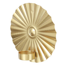 1Pc Golden Metal Hanging Round Plate Candleholder for Wall Decor