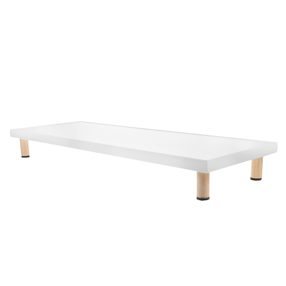 Wooden Computer Monitor Stand Desk Riser Organizer White 3294055334266